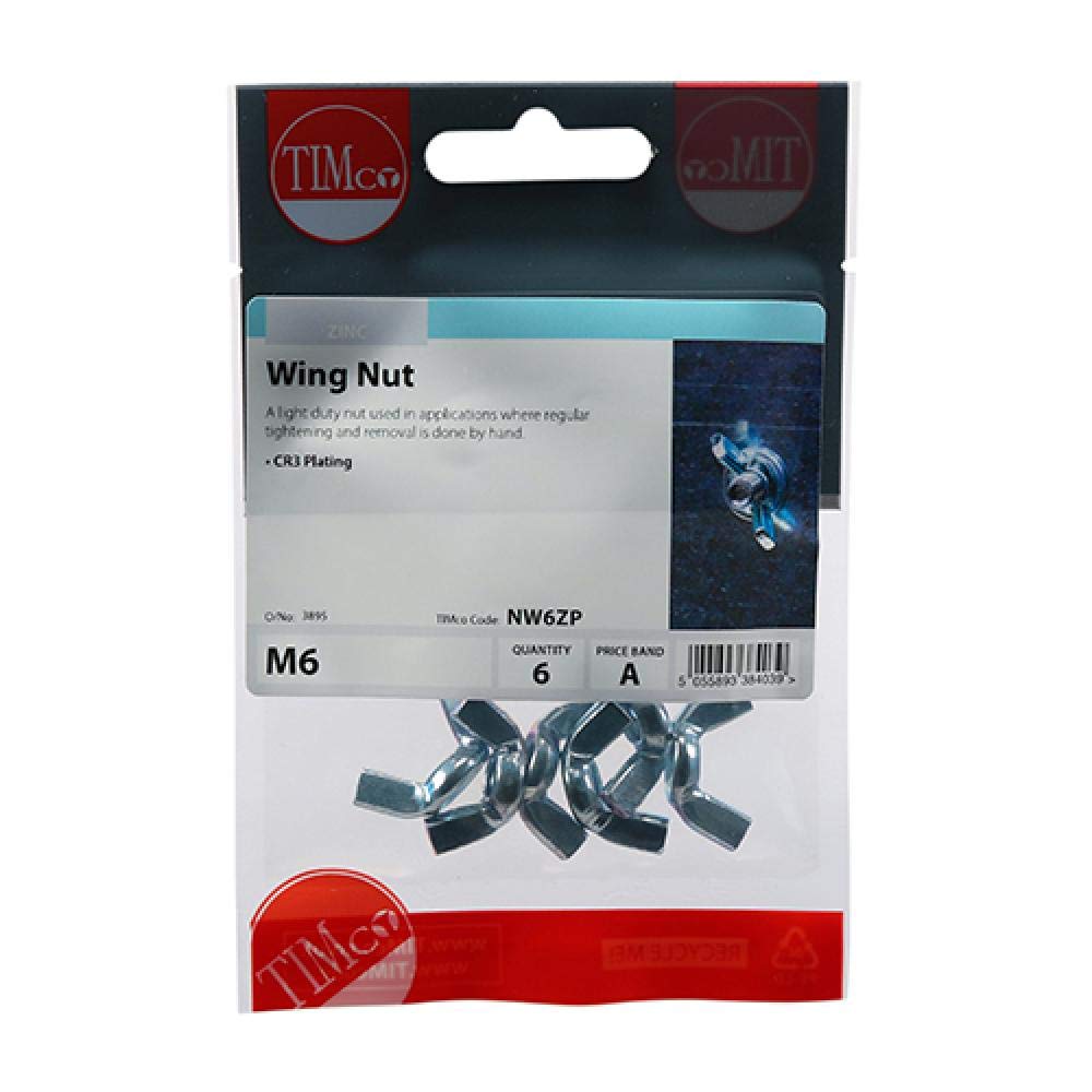 Wing Nut M6 6pcs