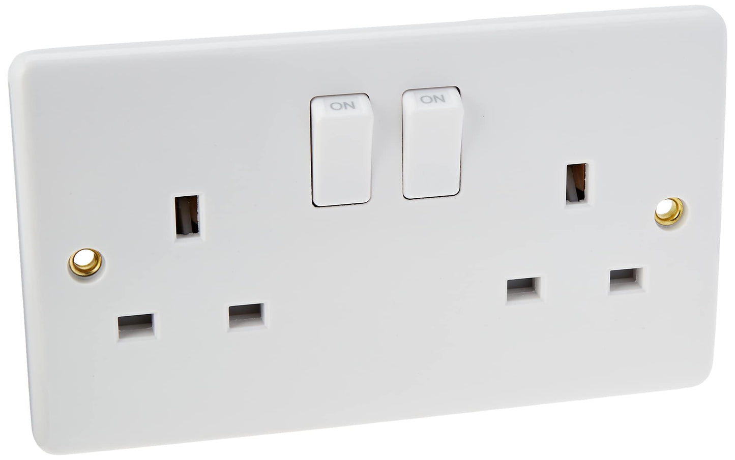 Curved Edge 2G Long Cooker Switch - White