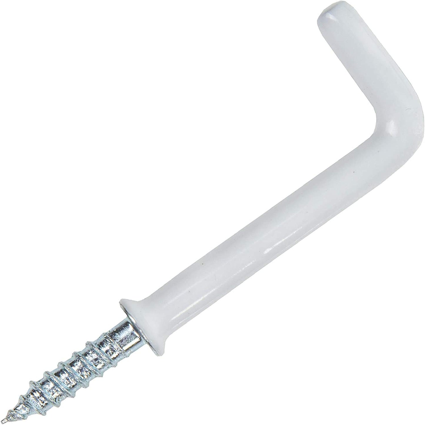Square Hook Shouldered White PVC 38mm (Retail Pack)