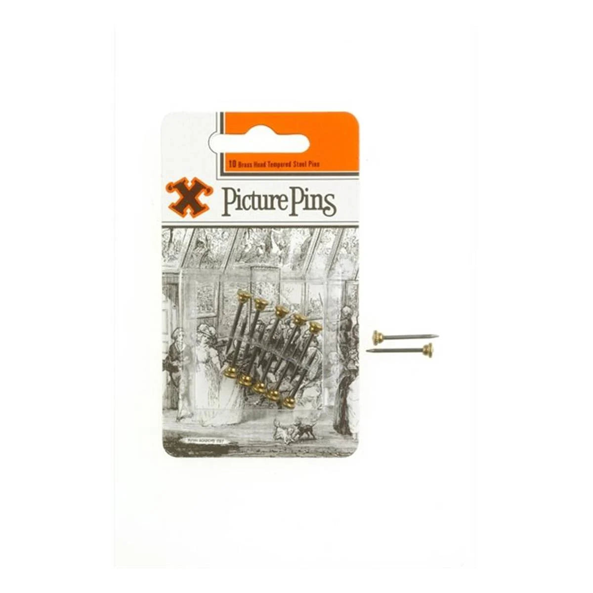Picture Pins Brass Head (Pack of 10)