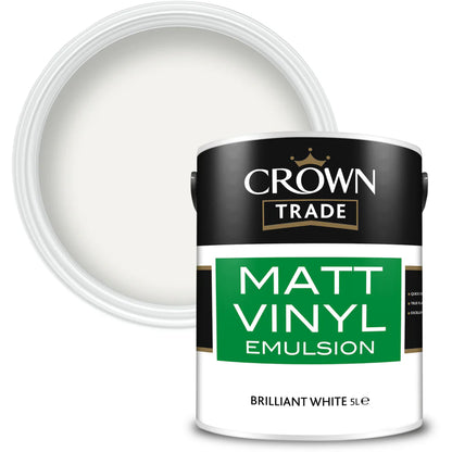 Crown Vinyl Matt Emulsion Brilliant White 5L