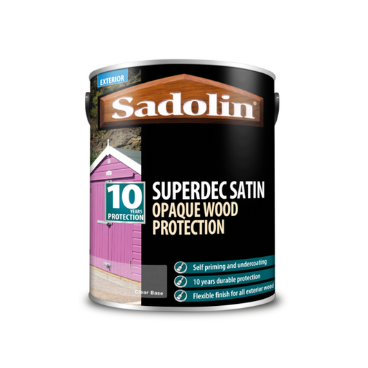 Sadolin Superdec Satin Opaque Wood Protection Clear 065 Tinted Colour 5L