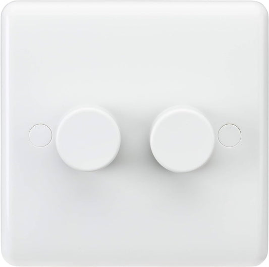 Knightsbridge LED 2 Gang Dimmer - White