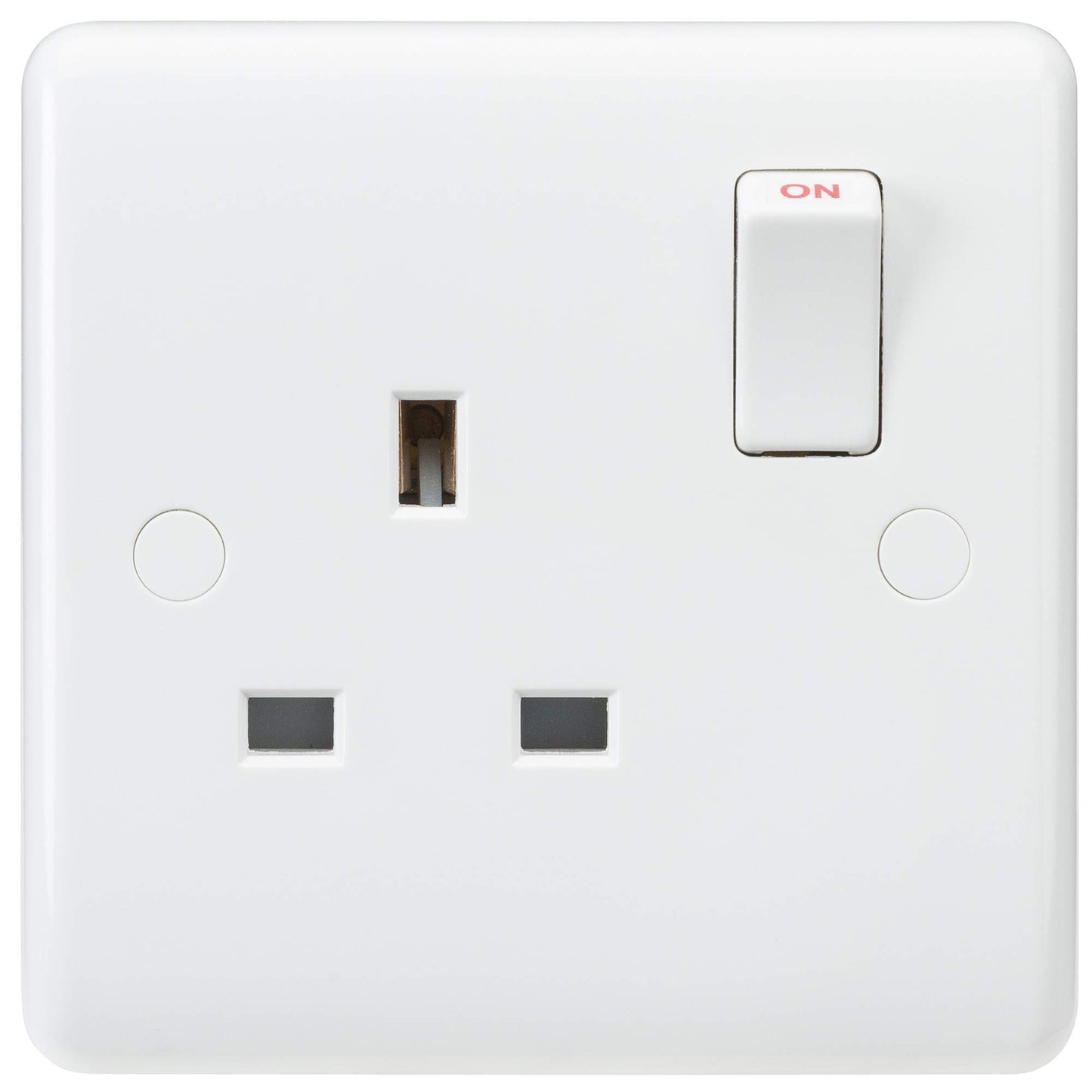 Curved Edge 1G DP Switched Socket - White