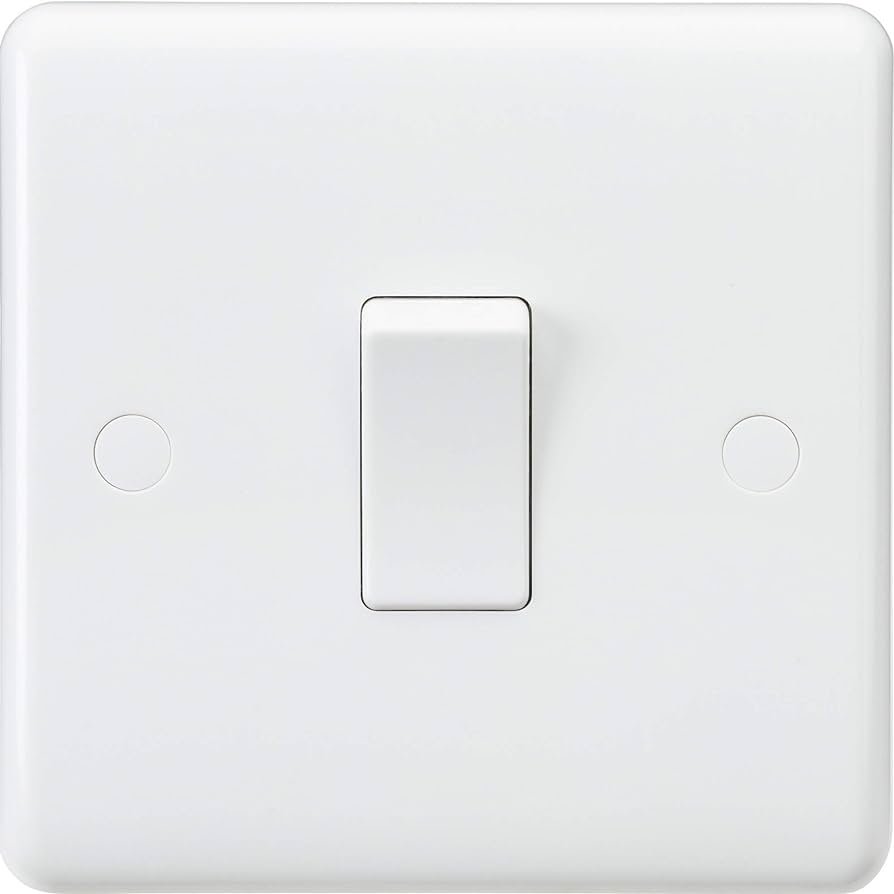 Curved Edge 1G 2-Way Light Switch - White
