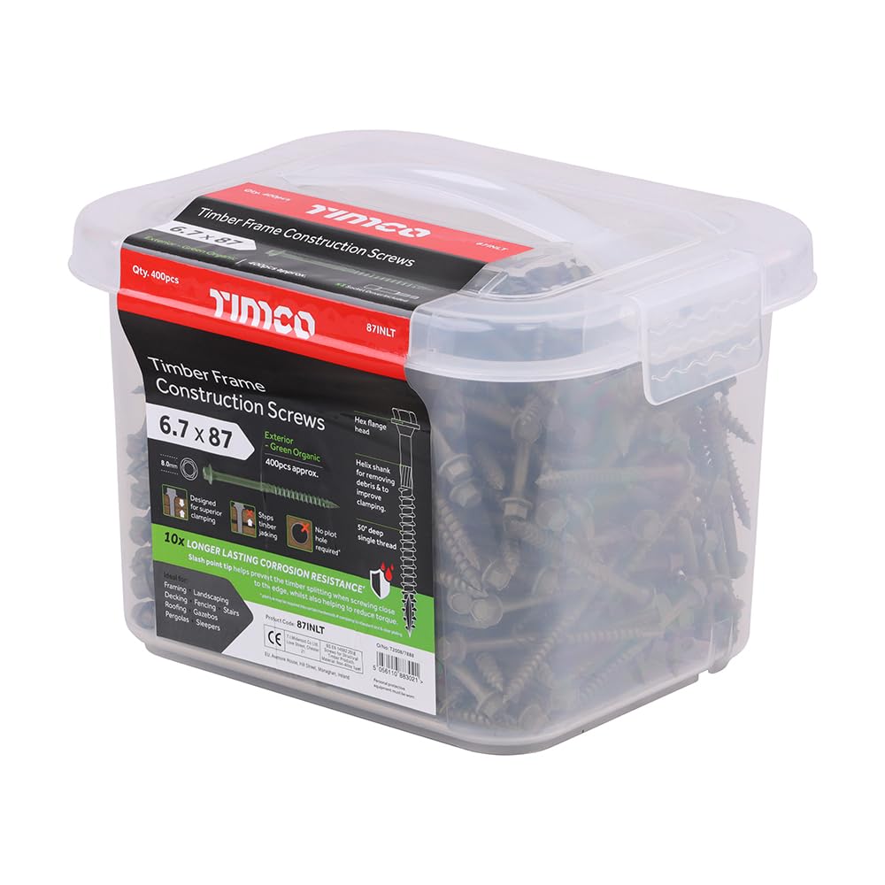 Timber Frame Construction & Landscaping Screws (Tub 400) - 6.7 x 87mm