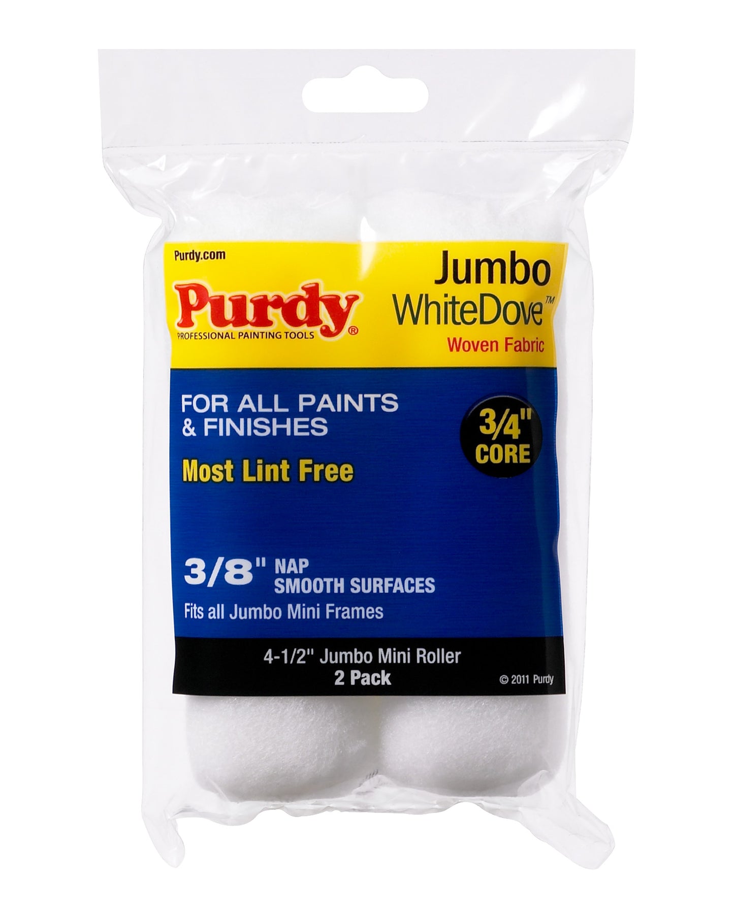 Purdy White Dove Jumbo Sleeve 4.5" 2PK