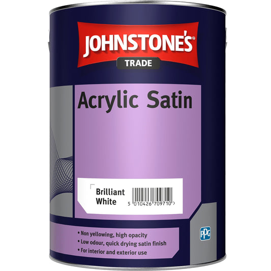 Johnstone's Acrylic Satin Brilliant White 5L