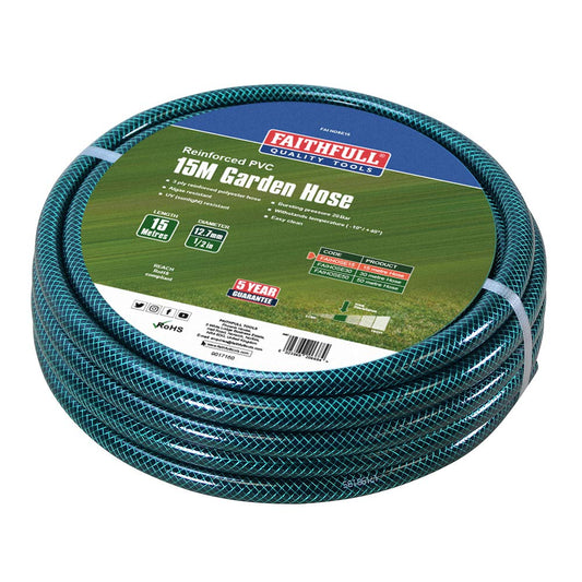 PVC Reinforced Hose 15m 12.5mm (1/2in) Diameter