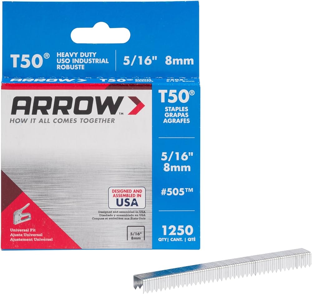 T50 Staples 8mm (5/16in) (Box 1250)