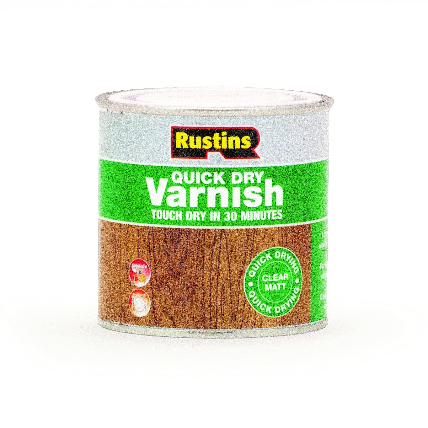 Rustins Quick Dry Varnish Clear Matt (Green) - 250ml