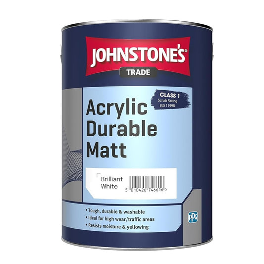 Johnstone's Trade Acrylic Matt Emulsion Brilliant White 5L