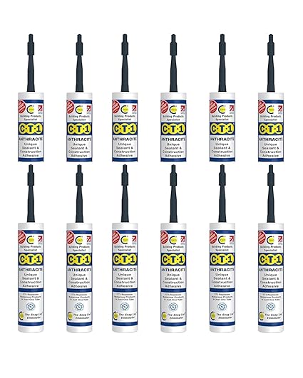 CT1 - Building Sealant & Adhesive Snag Tube 290ml for Virtually Any Material (Anthracite 12 Pack)