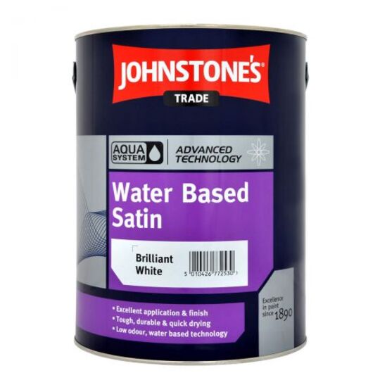 Johnstone's Aqua Water Based Satin Brilliant White 1L