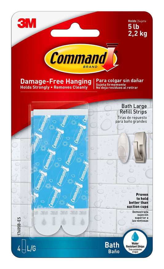 Command Bath Designer Hooks, White, Water Resistant - 2 Medium Hooks and 4 Adhesive strips - Hang Towels,