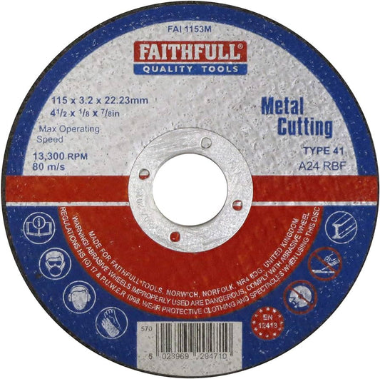 Faithfull Cut Off Wheel 115MM X 3.2 X 22 Metal
