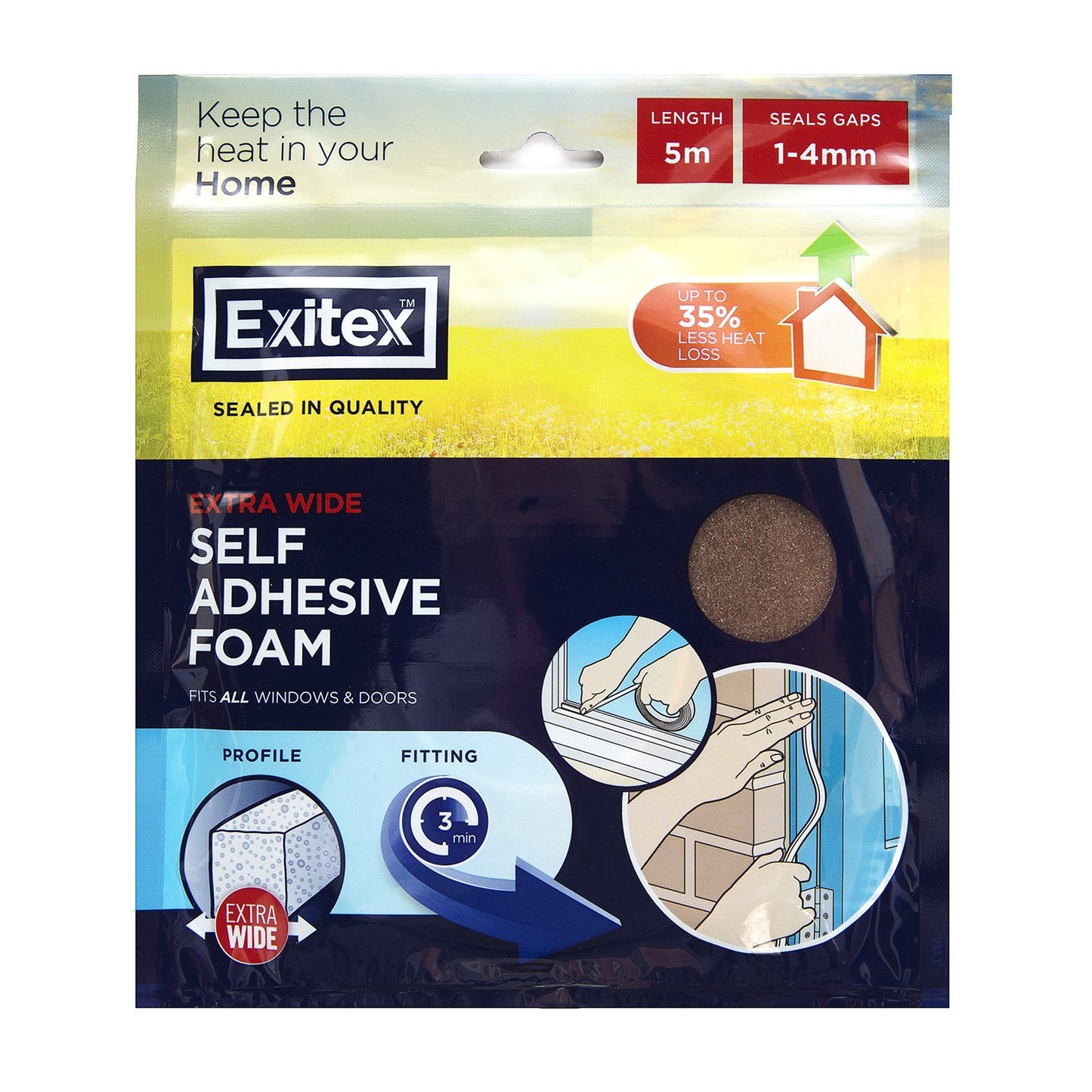 Extra Thick Self Adhesive Foam 5m - Brown