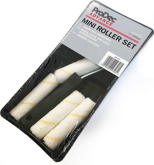 Short Pile Microfibre Roller & Tray Set 4"