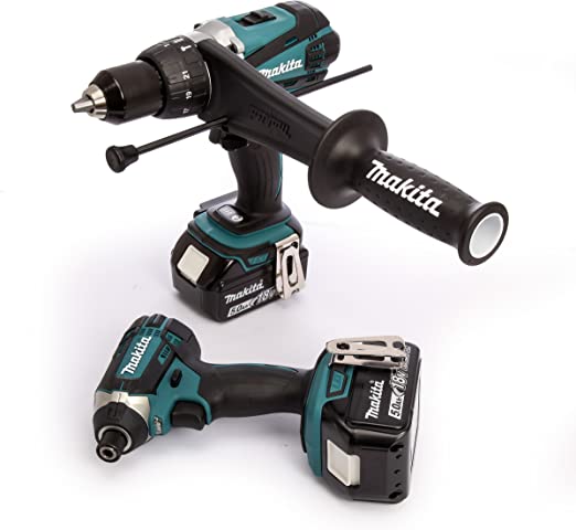 Makita DLX2145TJ 18v Cordless Twin Kit DHP458 Combi Drill & DTD152 Impact Driver Inc 2x 5.0ah Batts