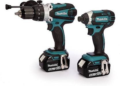 Makita DLX2145TJ 18v Cordless Twin Kit DHP458 Combi Drill & DTD152 Impact Driver Inc 2x 5.0ah Batts