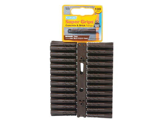100 x Heavy Duty Brown Supergrips Clip Pack