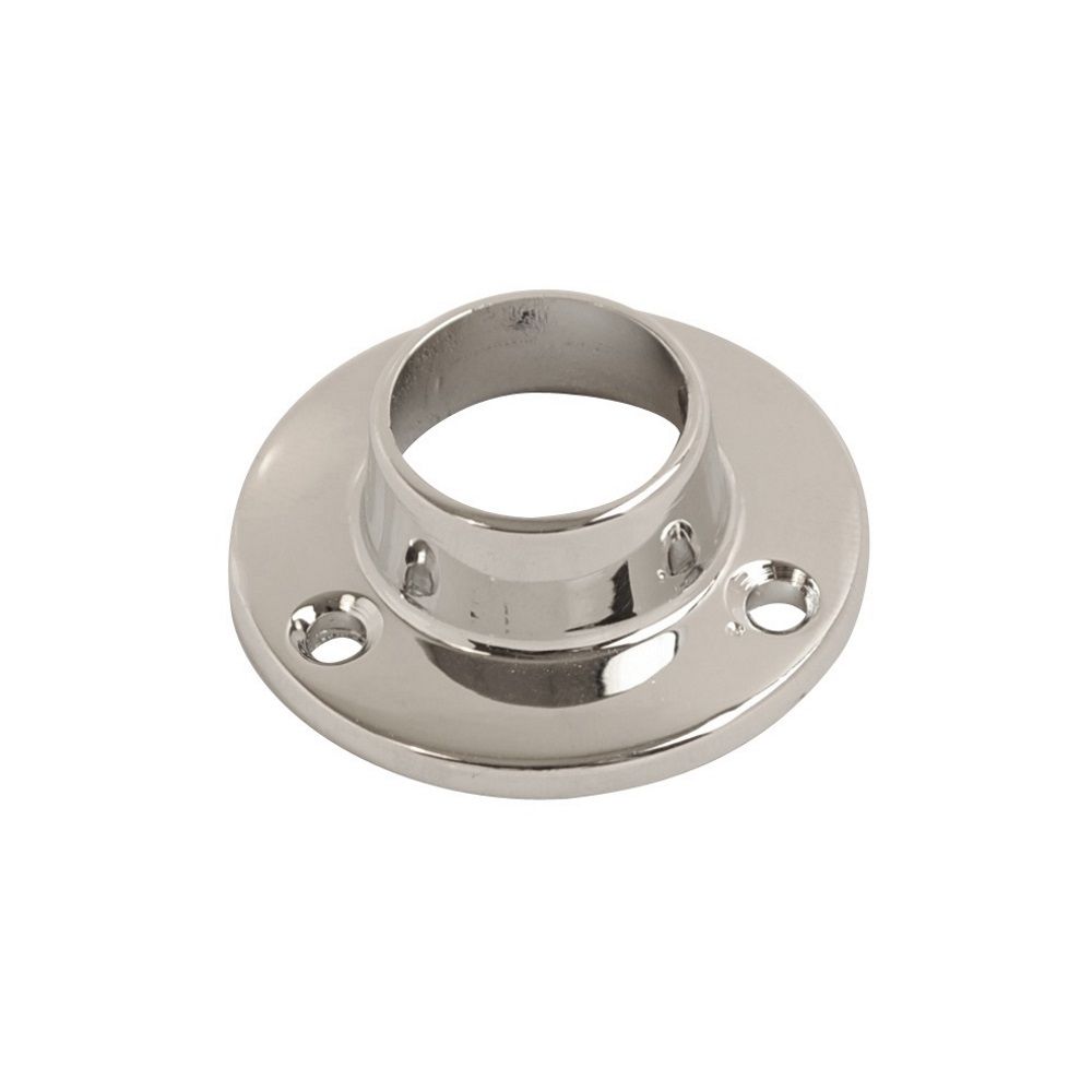 Wardrobe Rail Socket 25mm CP