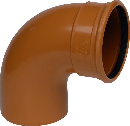 Underground 110mm Single Socket 90° Bend Brown
