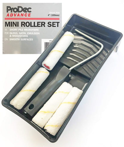 Short Pile Microfibre Roller & Tray Set 4"