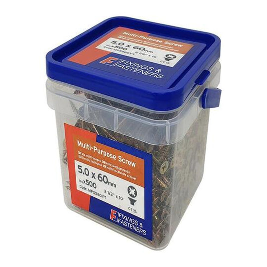 Multi-Purpose Pz Screw 5.0 x 60mm Tub 500