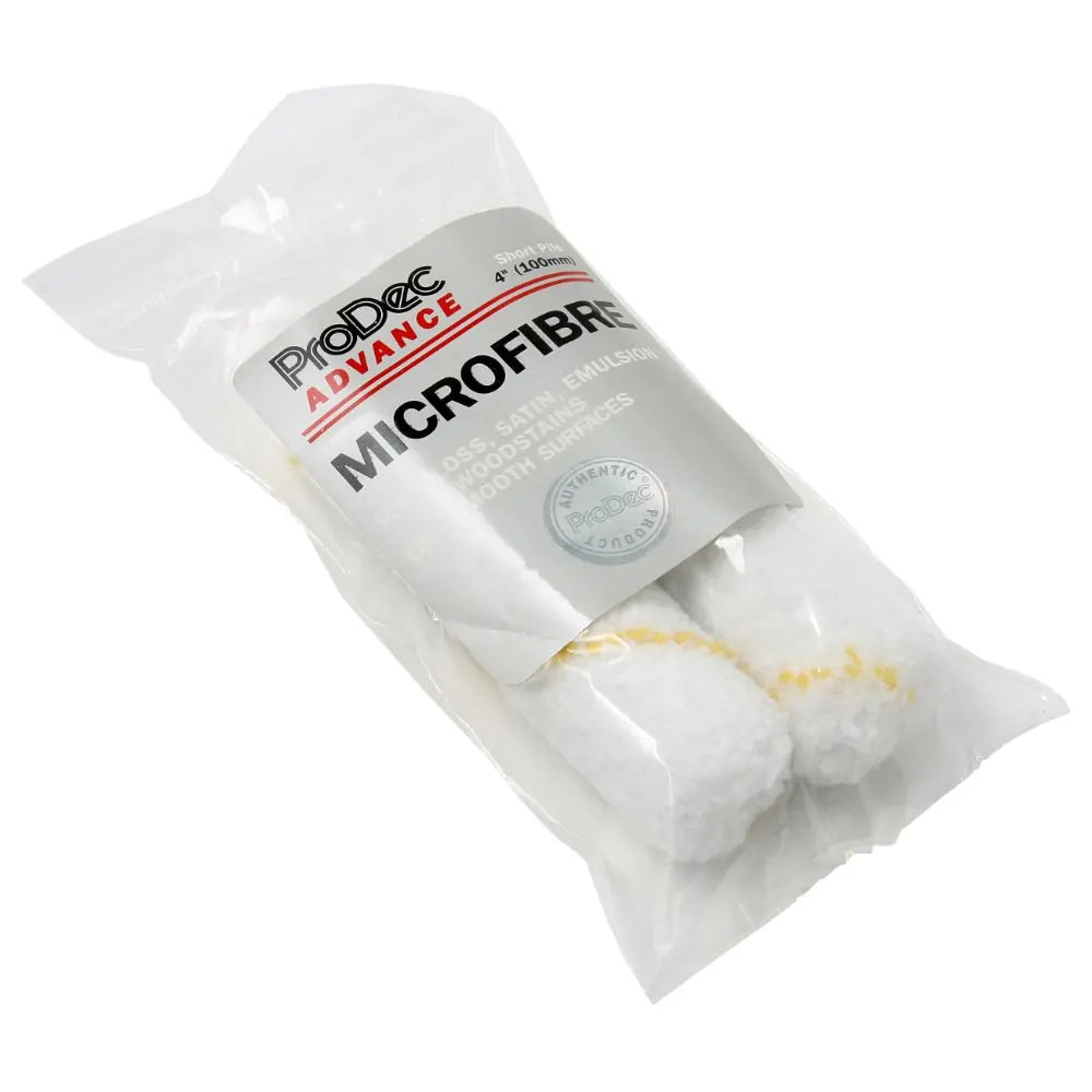 4" Short Pile Microfibre Mini Roller 2pk