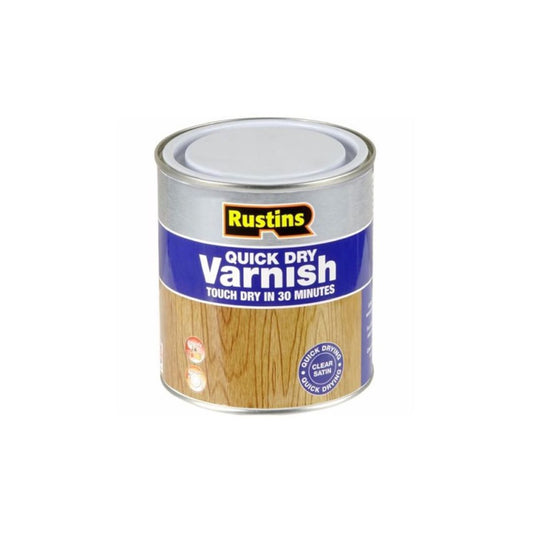Rustins Quick Dry Varnish Clear Satin (Blue) - 500ml