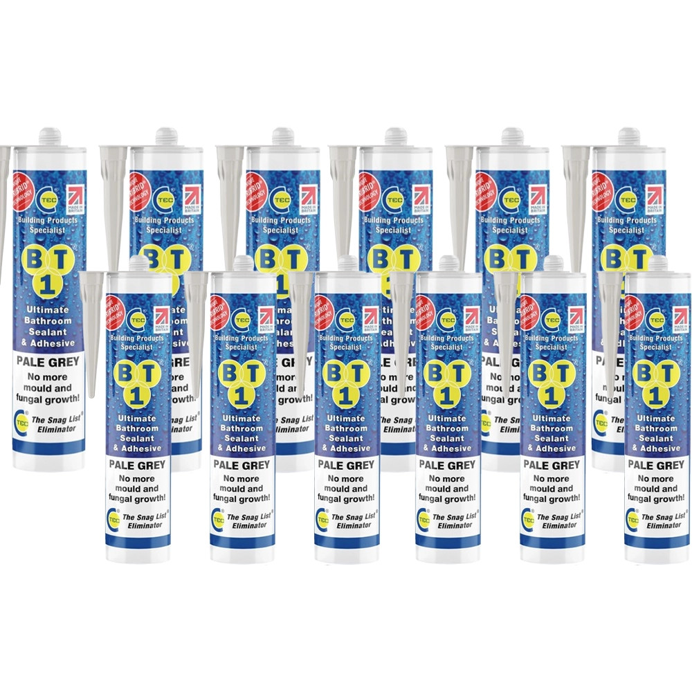 BT1 Ultimate Bathroom Adhesive & Sealant 290ml Pale Grey (Pack of 12)