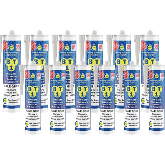 BT1 Ultimate Bathroom Adhesive & Sealant 290ml Pale Grey (Pack of 12)