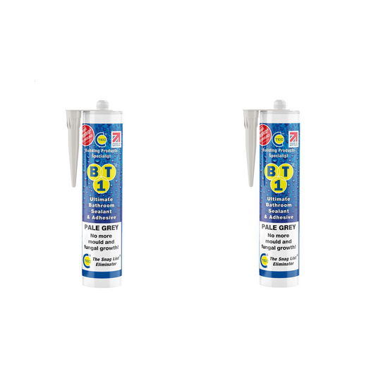 BT1 Ultimate Bathroom Adhesive & Sealant 290ml Pale Grey (Pack of 2)
