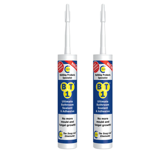 BT1 Ultimate Bathroom Adhesive & Sealant 290ml Transparent (Pack of 2)
