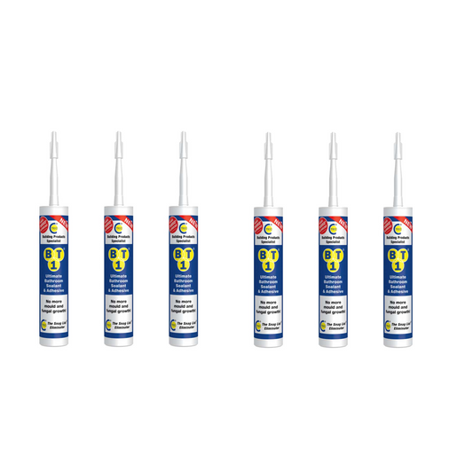 BT1 Ultimate Bathroom Adhesive & Sealant 290ml Transparent (Pack of 6)