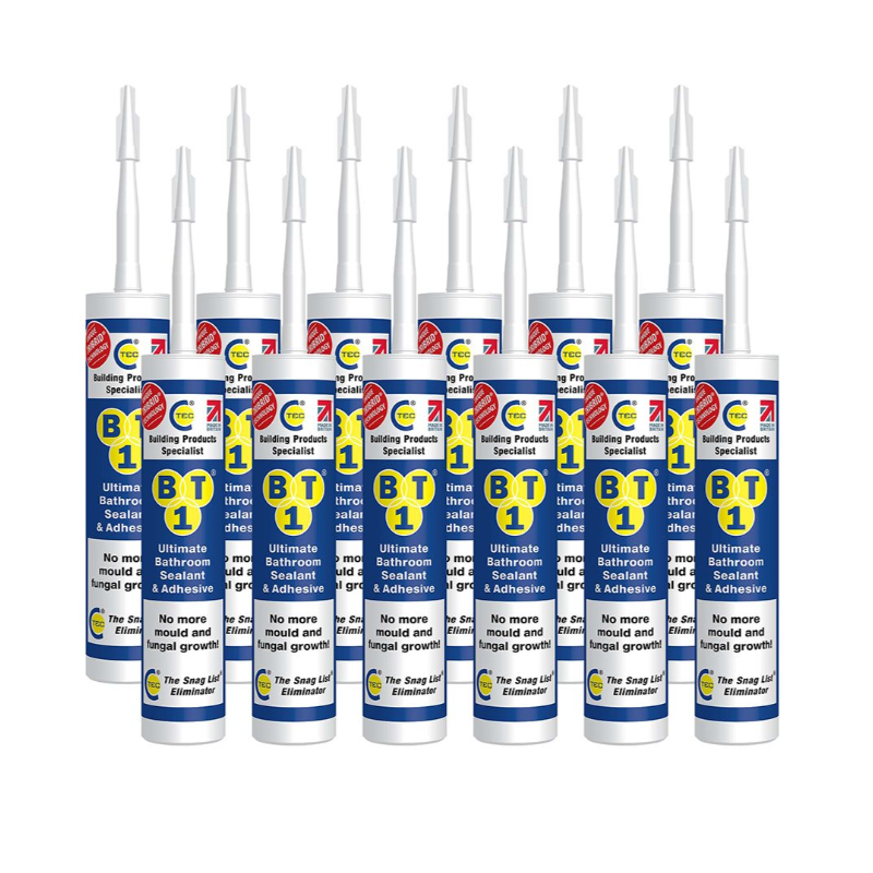BT1 Ultimate Bathroom Adhesive & Sealant 290ml White (Pack of 12)