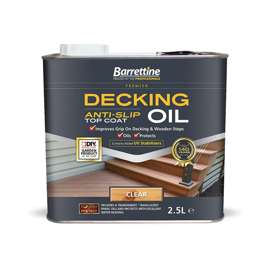 Barrettine Anti-Slip Decking Oil - 430 Clear, 2.5L