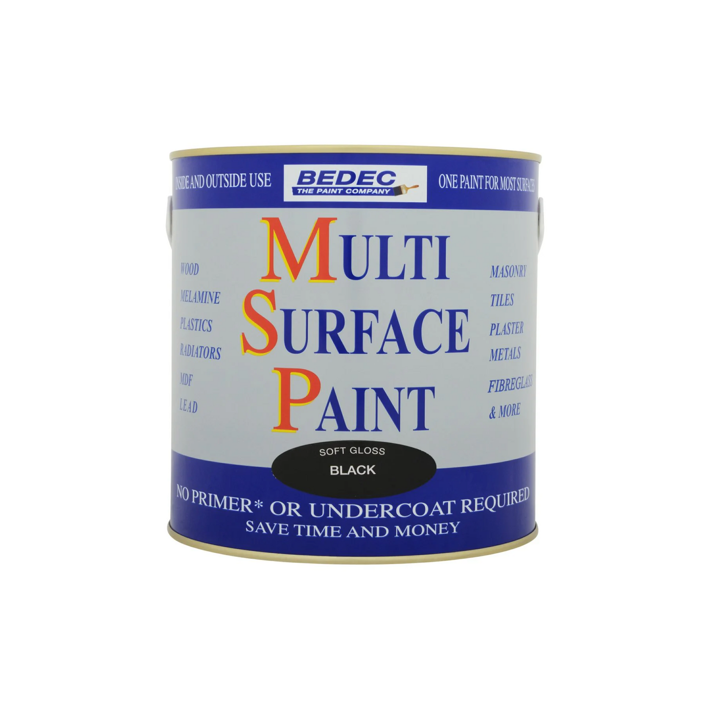 Bedec 2.5 Litre Soft Gloss Multi-Surface Paint - Black