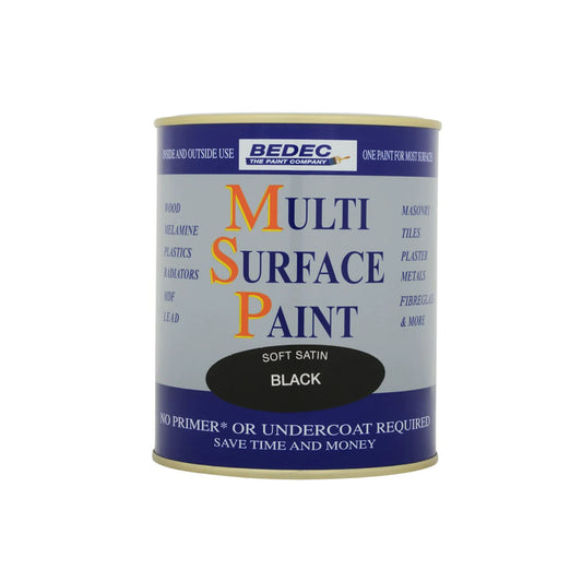 Bedec Multi Surface Paint Satin Black 750ml