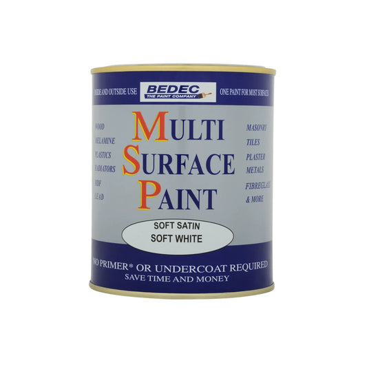 Bedec Multi Surface Paint Satin White 750ml