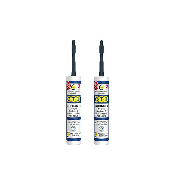 CT1 - Building Sealant & Adhesive Snag Tube for Virtually Any Material (Anthracite Twin Pack)