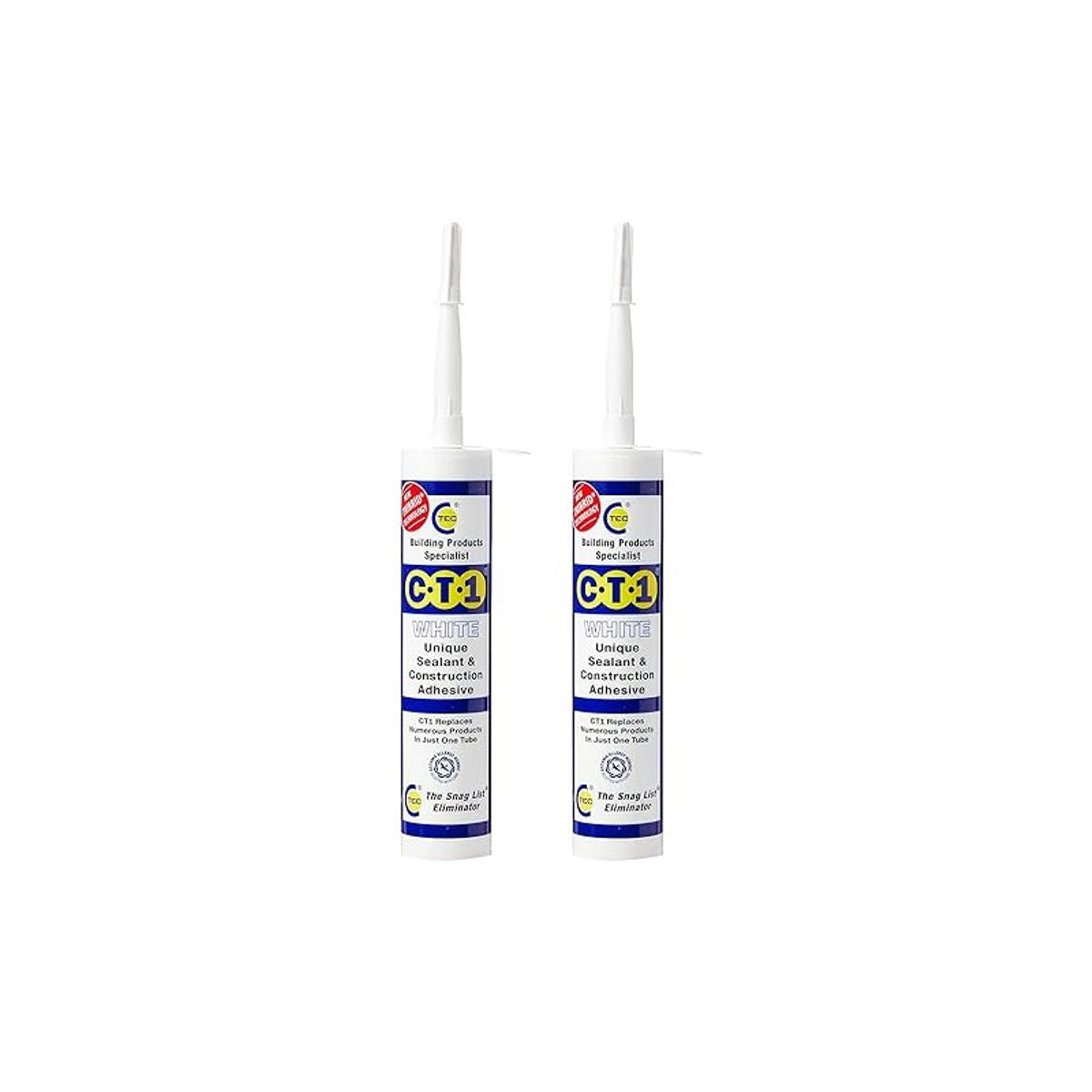 CT1 White Multi-Purpose Sealant & Adhesive - 2 Pack - 290ml