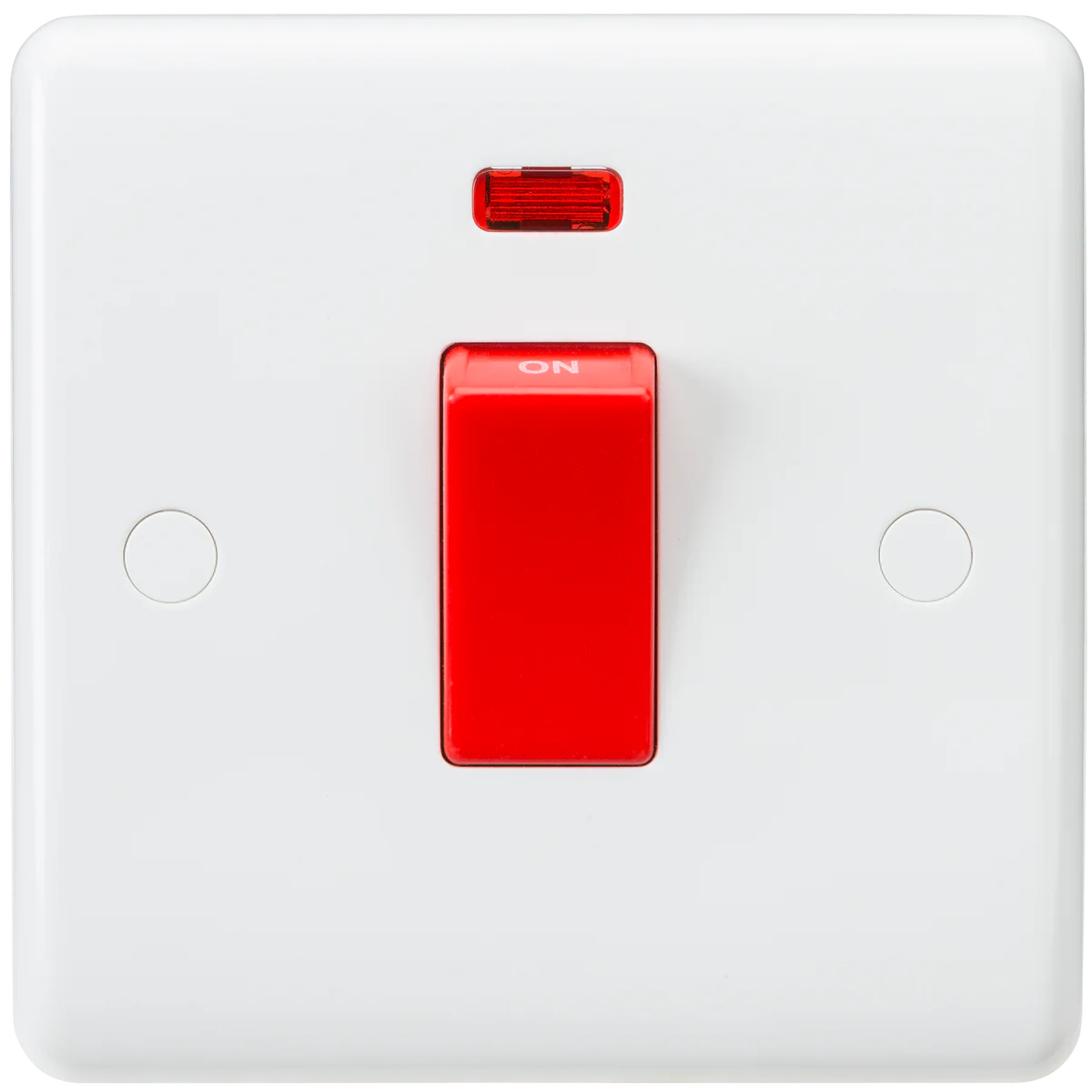 Curved Edge 1G Short Cooker Switch - White
