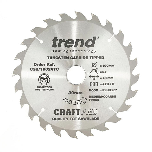 Craft Saw Blade 190MM X 24T X 30MM X 1.55