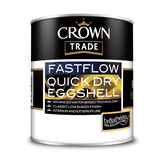 Crown Eggshell Fastflow Quick Dry White 1L