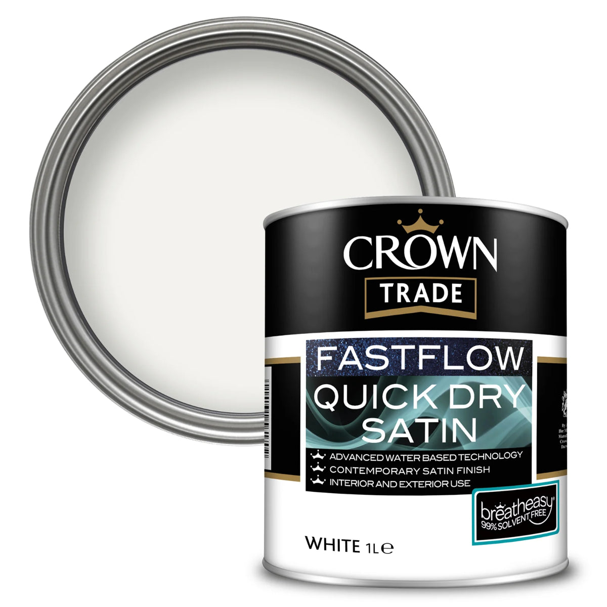 Crown Fastflow Satin Quick Dry White 1L