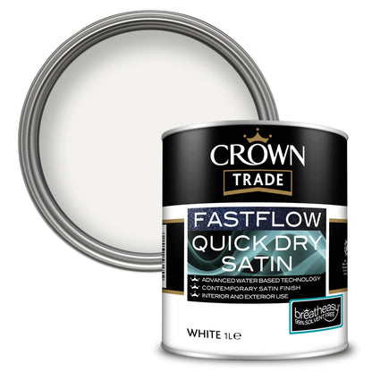 Crown Fastflow Satin Quick Dry White 1L