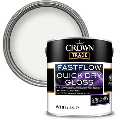 Crown Gloss Fastflow Quick Dry White 2.5L