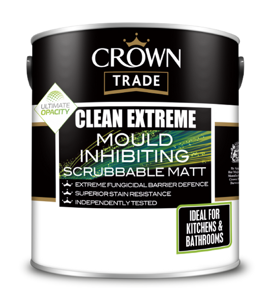 Crown Trade Clean Extreme Mould Inhibiting Matt White 2.5 L
